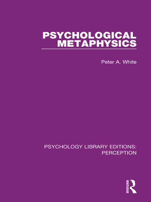 cover image of Psychological Metaphysics